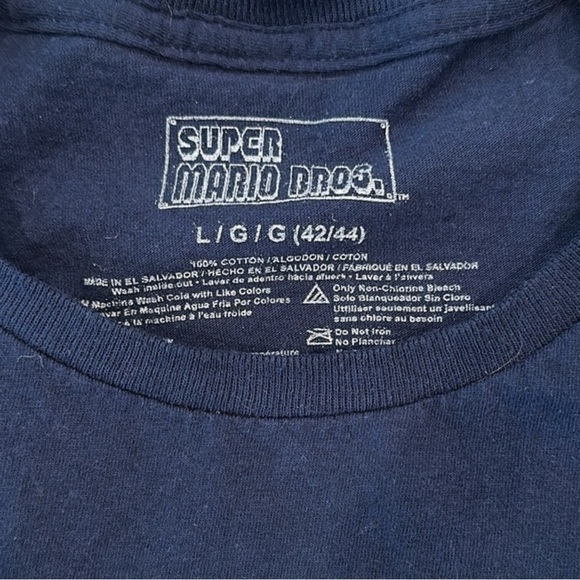 Nintendo Blue Super Mario Bros Pixel Art Tee - Picture 3 of 4